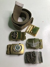 Vintage 38  Web Belt W/ 5 Buckles US Army Special Forces Brass Interchangeable
