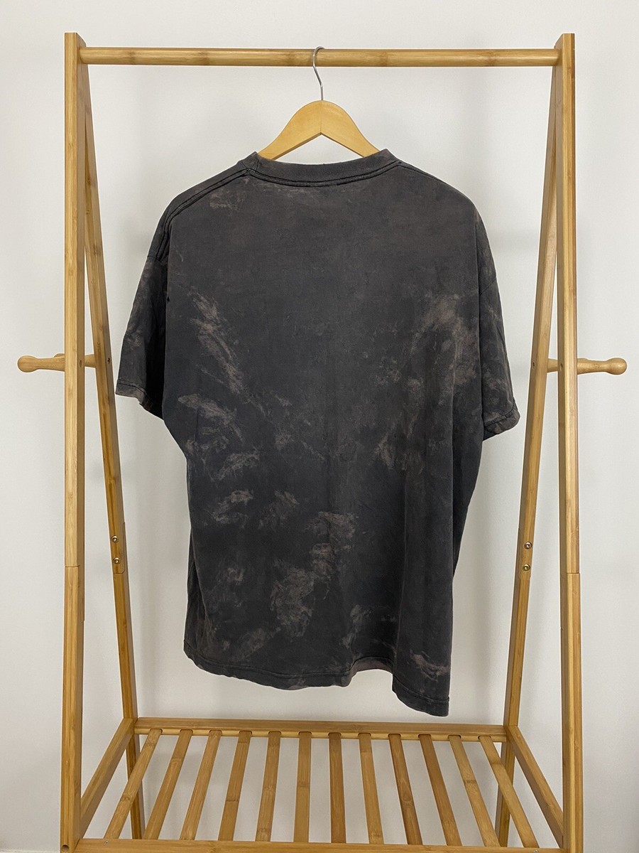 VTG Nike 90s Embroidered Swoosh Sun Faded Black T-Shirt Size