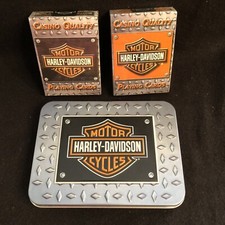Harley Davidson Casino Quality Playing Cards 2 Sealed Decks with Original Tin