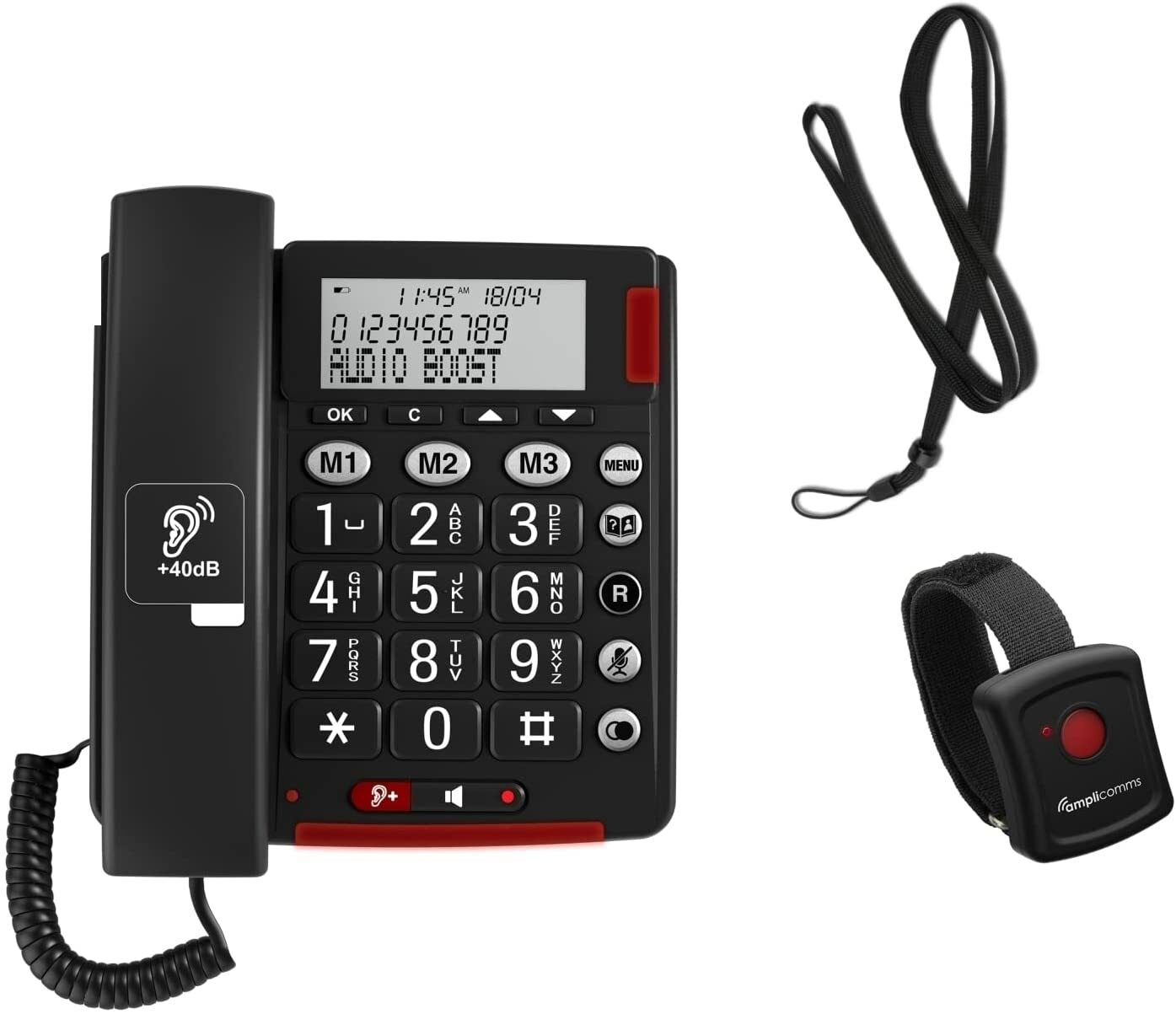 TELEFONO SOS EMERGENZA BIG 50 ANZIANI VOLUME SUONERIA ALTA AMPLIFICATA 