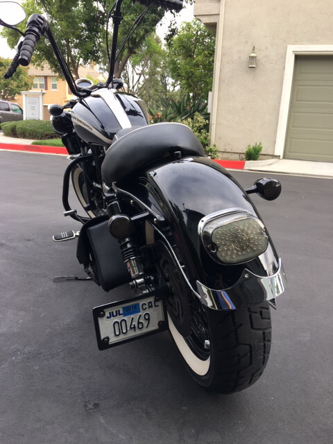 Harley Street 500 750 Custom Horizontal Black License Plate