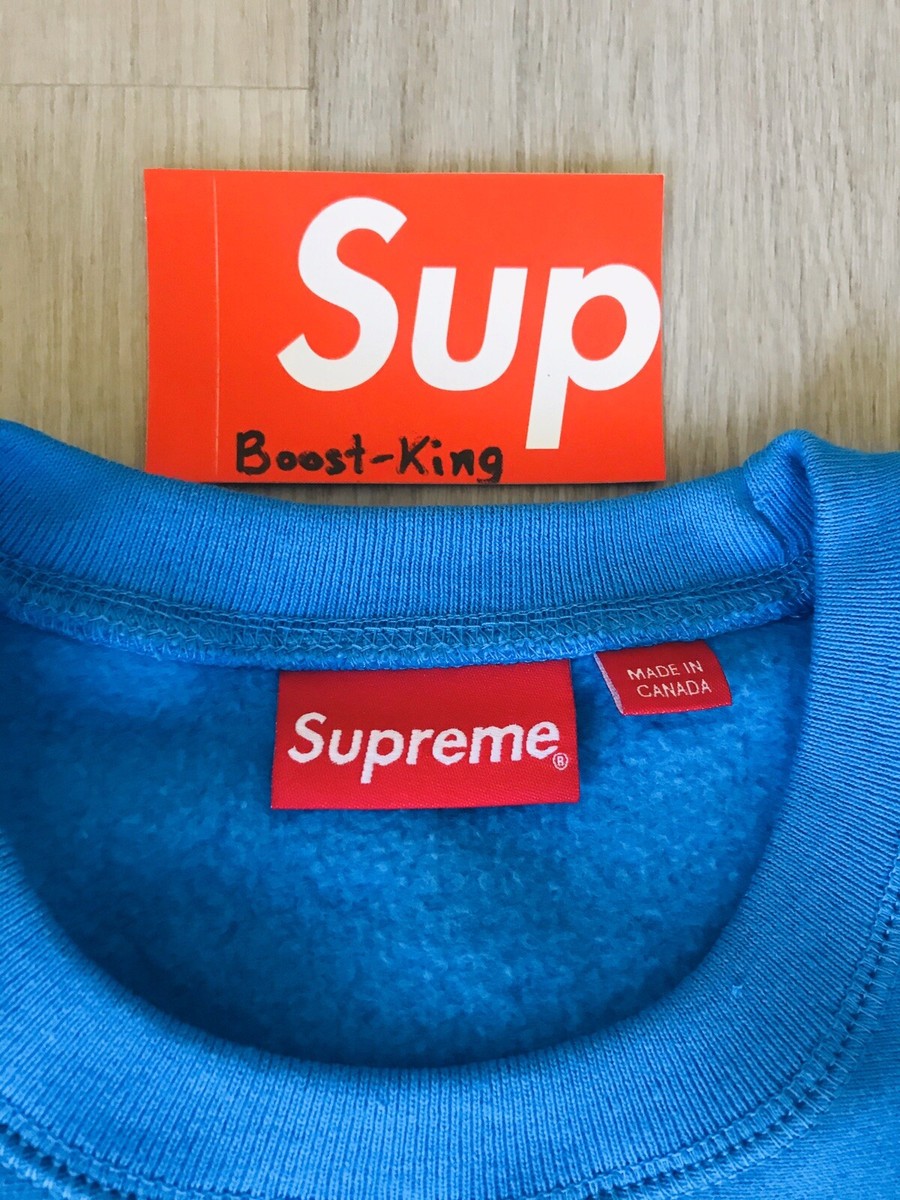 Supreme Box Logo crewneck sweatshirt Bright Royal medium FW18 VNDS