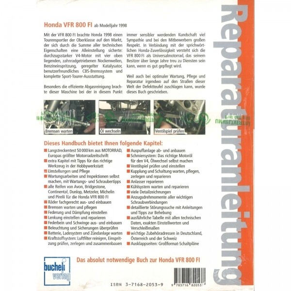 Thumbnail - Honda Vfr 800 Fi (1998-2010) Reparaturanleitung Bucheli Verlag