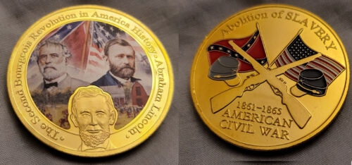 US Civil War Gold Coin Abraham Lincoln Americana 1861 1865 Abolition of Slavery - 第 1/12 張圖片