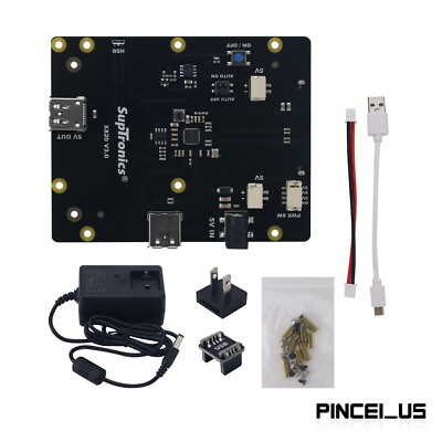 X820 V3.0 HDD/SSD SATA Expansion Board for Raspberry Pi + Power Adapter Version