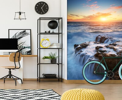 3D Sun Waterfall ZHUA10391 Wallpaper Wall Murals Removable Self-adhesive Ann
