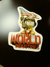 WORLD INDUSTRIES SKATEBOARD CO. VINTAGE SGT. FLAMEBOY LOGO SKATEBOARD STICKER  