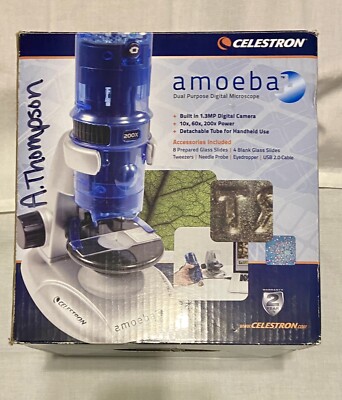 CELESTRON Amoeba 44325 Dual Purpose Digital Microscope Kit Open Box
