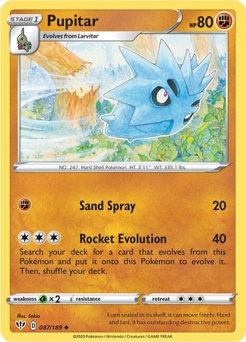 Pupitar Pokemon TCG Card 087/189 | eBay Pupitar Pokemon TCG Card 087/189 | eBay