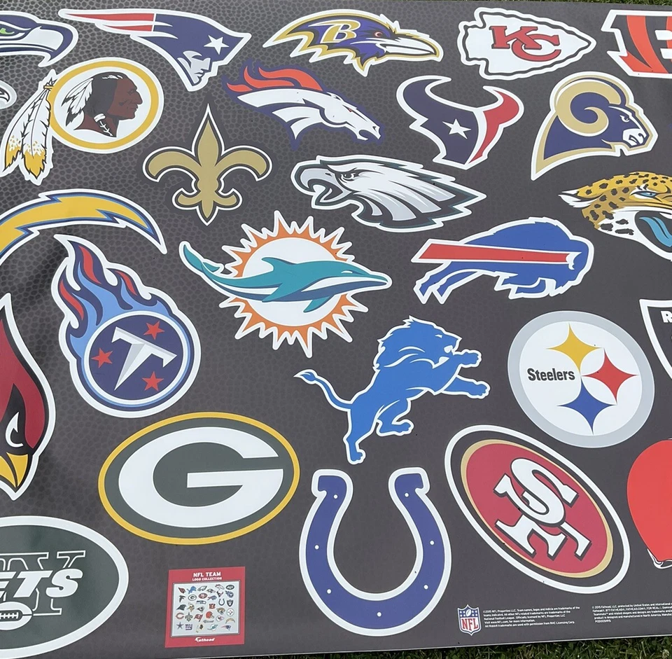 Auténticas calcomanías de cascos de equipo FATHEAD NFL para hombre cueva/habitación de niños/bar Foto 4 de 4