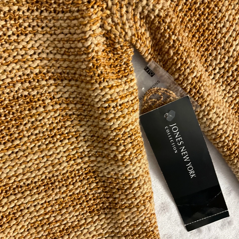 NWT Jones New York Camel Colored Long Sleeve Knit Cardigan Size Medium - Image 3 of 4