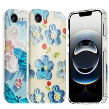 For Apple iPhone 16e Case Heavy Duty Shockproof Floral Pattern Women Phone Cover