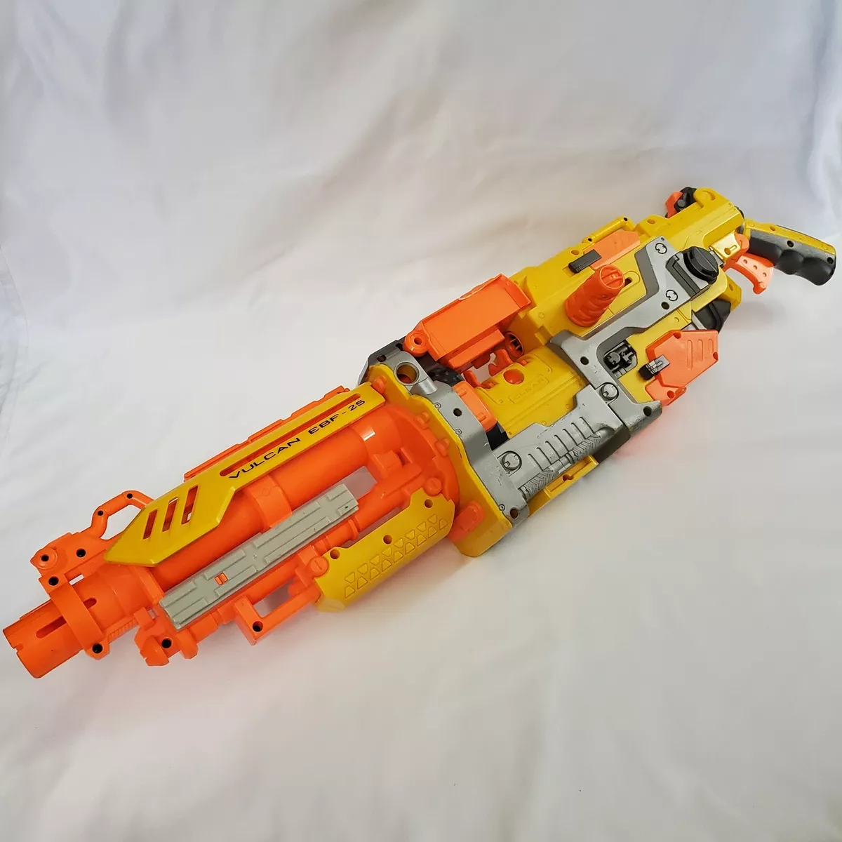 Nerf Vulcan EBF-25 Yellow And Orange Automatic Toy Dart Gun