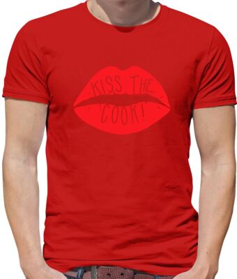 Kiss The Cook - Herren T-Shirt - BBQ Koch Backen Lustig Liebe Essen