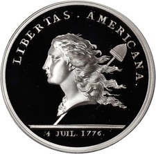 France - 1776 Libertas Americana AR Medal - 2004 Restrike - PCGS Proof 69 DCAM