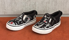 VANS Off The Wall Asher V Toddlers Slip-On Skate Shoes Sharks Size 4 EXC
