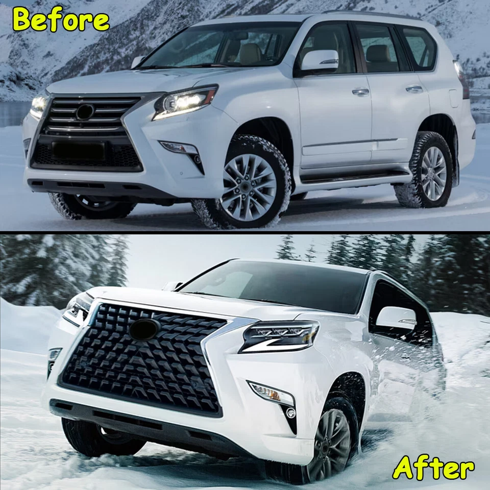 For 2014 2015-2022 LEXUS GX460 Front Bumper Grille Grill Black W/ Chrome Trim Foto 4 de 4