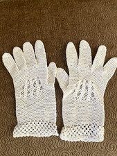 Vintage Crochet Ladies Gloves - Small