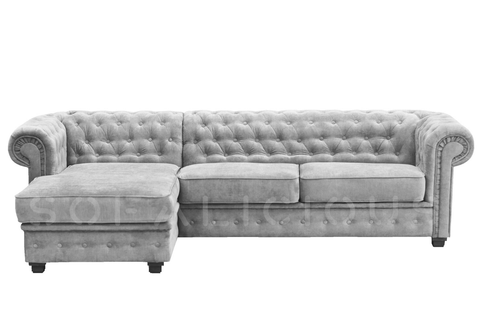 CHESTERFIELD CORNER SOFA Imperial Chesterfield Chaise in Fabric Light
