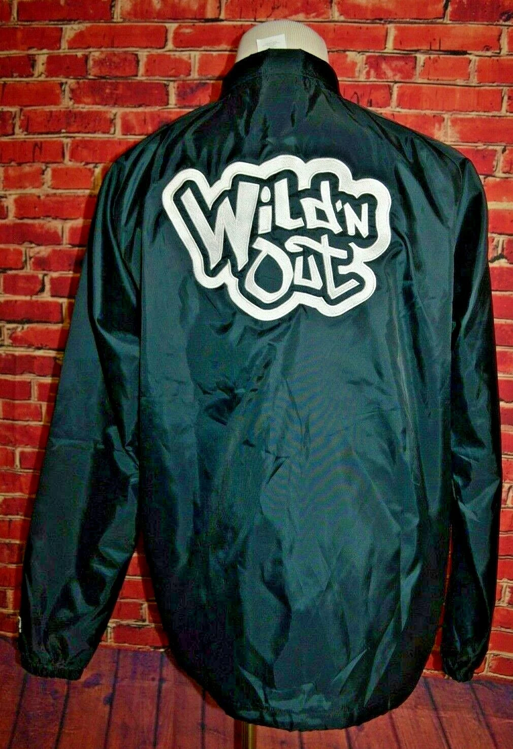 Vintage CHAMPION Lightweight Black Wild 'n Out Windbreaker Jacket Size Large L