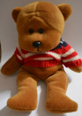 VINTAGE PLUSHLAND USA STARS & STRIPES SWEATER Teddy BEAR BÄR TEDDYBÄR