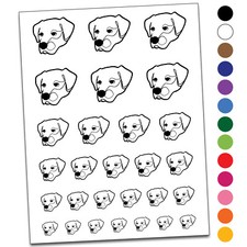 Labrador Dog Artsy Contour Line Temporary Tattoo Water Resistant Set