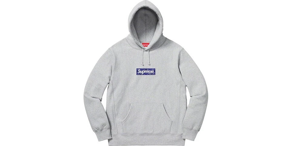 SUPREME BOX LOGO HOODIE GREY SIZE M FW19