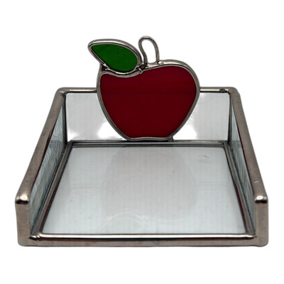 Apple Stained glass Post-It Note Holder 3x3 Pad for Office and Home EUC Cottage