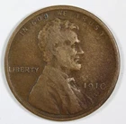 1910-S Lincoln Wheat Cent Semi-Key Date Rare Fine Free Shipping