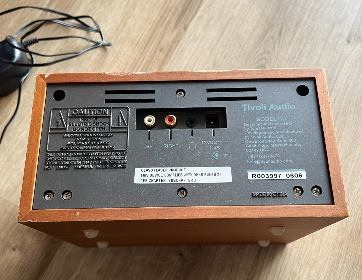 Tivoli Audio "Model CD" Micro Stereo CD Player Cherry Wood w/ Power Adapter