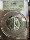 1942-S Walking Liberty Half Dollar CAC MS65 Witterbrick