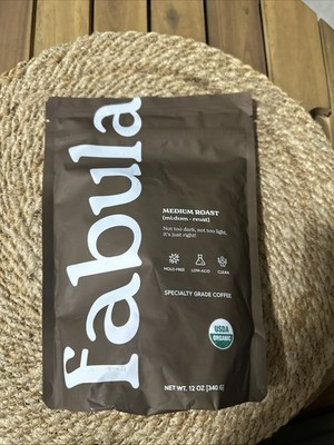 Fabula Low Acid Organic Coffee Beans Medium Roast 12 oz Non-GMO