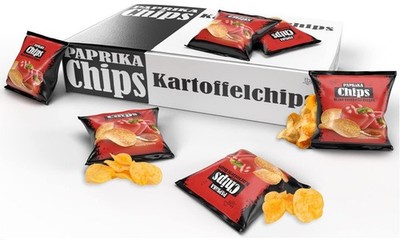 60 x 20g  Tise Paprika Chips  Pack würzig Wurfmaterial Wurfartikel Fasching