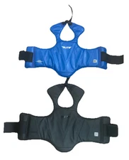 2 Elite MMA/ Boxing Chest Guard Black And Blue 2 Chest Pads For Kids/Teens