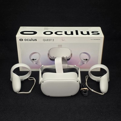 Meta Oculus Quest 2 128GB Virtual Reality Headset - White - w/ Controllers READ