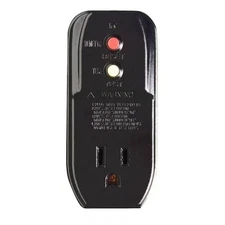 VOLTEC 15-Amp Grounded GFCI Safety Outlet Adapter Ground Breaker Protection