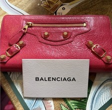 Balenciaga Classic Continental Long Leather Wallet In Deep Pink 2015