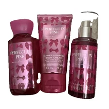 Bath & Body Works Perfect In Pink Travel set body wash cream mist
