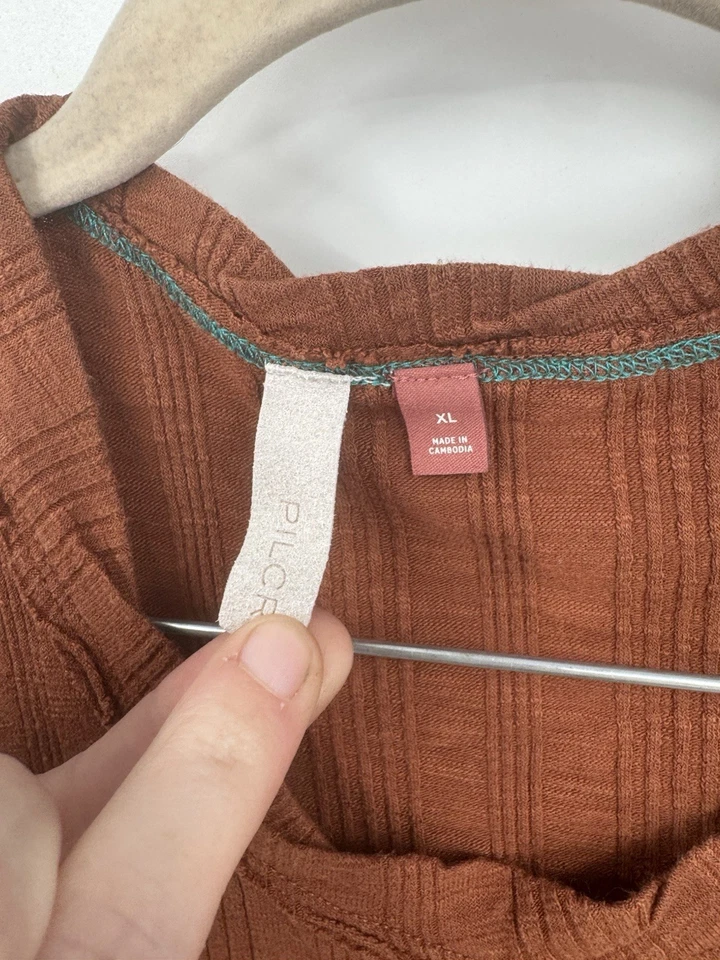 Pilcro Anthropologie 罗纹赛车背心女式 XL 棕色西方科学院 — 第 4/4 张图片