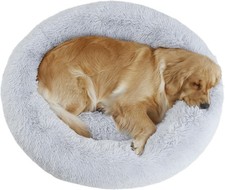 39'' Calming Dog Bed Plush Anti-Anxiety Donut Dog Bed Warming Cozy Soft Cute