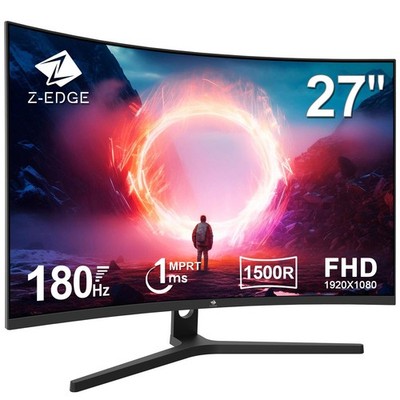 Z-Edge Curved Gaming Monitor 27 Zoll 180Hz 1ms MPRT Full HD 1080P VA Panel 1500R