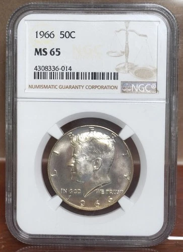 1966 KENNEDY HALF DOLLAR NGC MS65 336014 - BUSINESS STRIKE