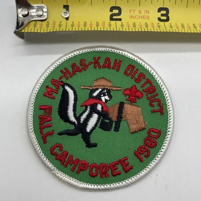 Vintage 1980 Boy Scout Fall Camporee Patch Ma Has Kah District 3  Round BSA