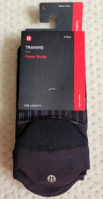 Lululemon Power Stride Tab Running 3 Pairs SOCKS Black Women's L 9.5-12 LM9AEMS