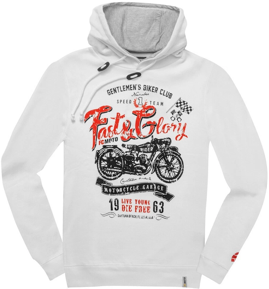 Sweat à capuche FC-Moto Fast and Glory, blanc, M - Photo 1/1