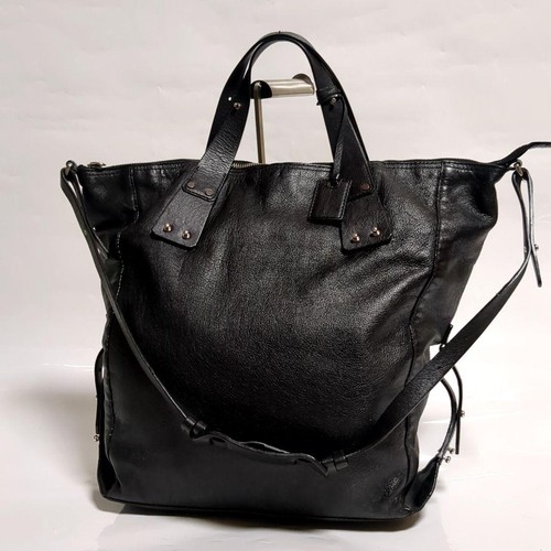 ALEXANDER McQUEEN excellent condition 2way Leather Black Bag Size 34.5; 48; 18