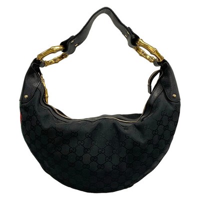 GUCCI Bamboo/Sherry/GG pattern 131036 Black Green Red Jacquard Leather