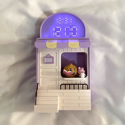 BTS BT21 SHOOKY BABY My Little Buddy Baby Cafe Clock BTS LED Digital Desk