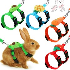 Tondiamo 4 Sets Adjustable Bunny Rabbit Harness and Leash Set Small Pet Cute Ves
