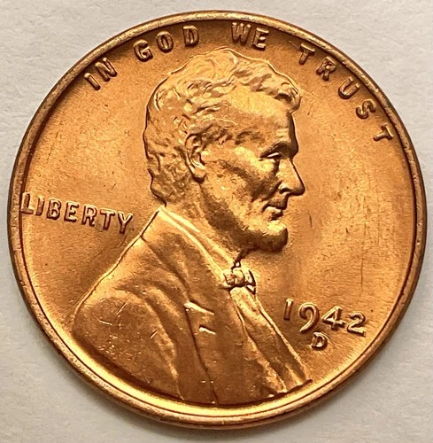 1942-D  Uncirculated BU Red RD - Lincoln Wheat Cent  ~ B792